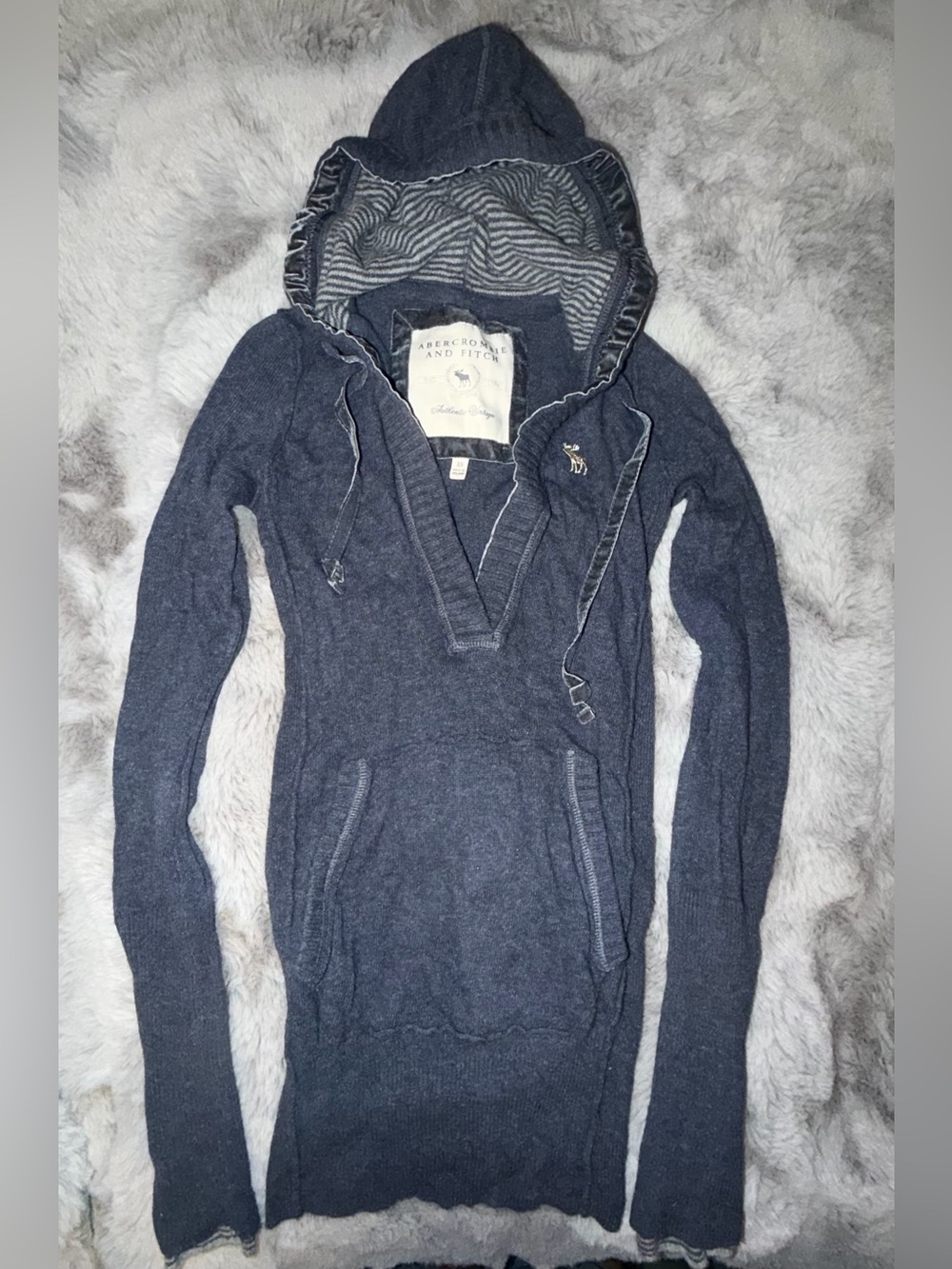 Abercrombie & Fitch Navy Hooded Cowl Sweater